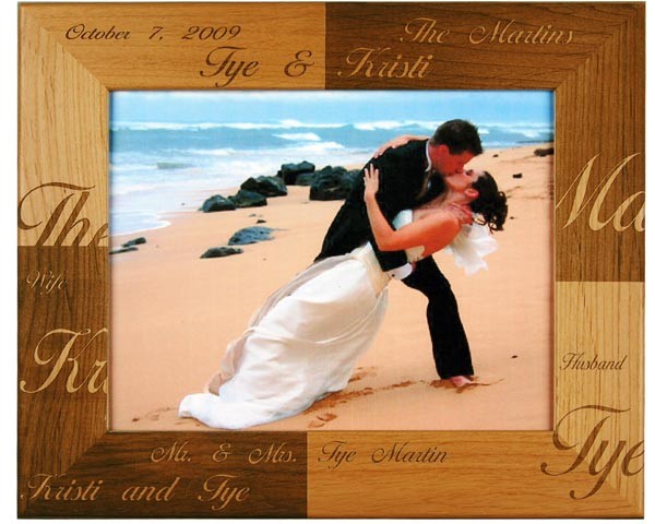Wedding picture frames - Wedding Date With Names - Name frame, custom wood picture frames, picture gift ideas